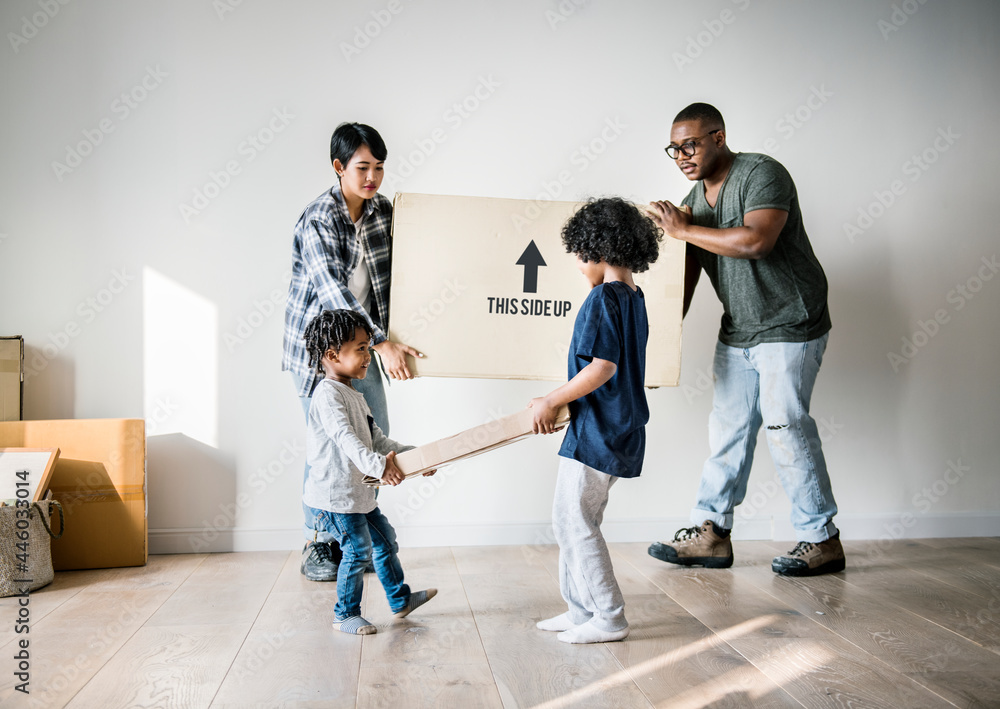 Black family moving to new house