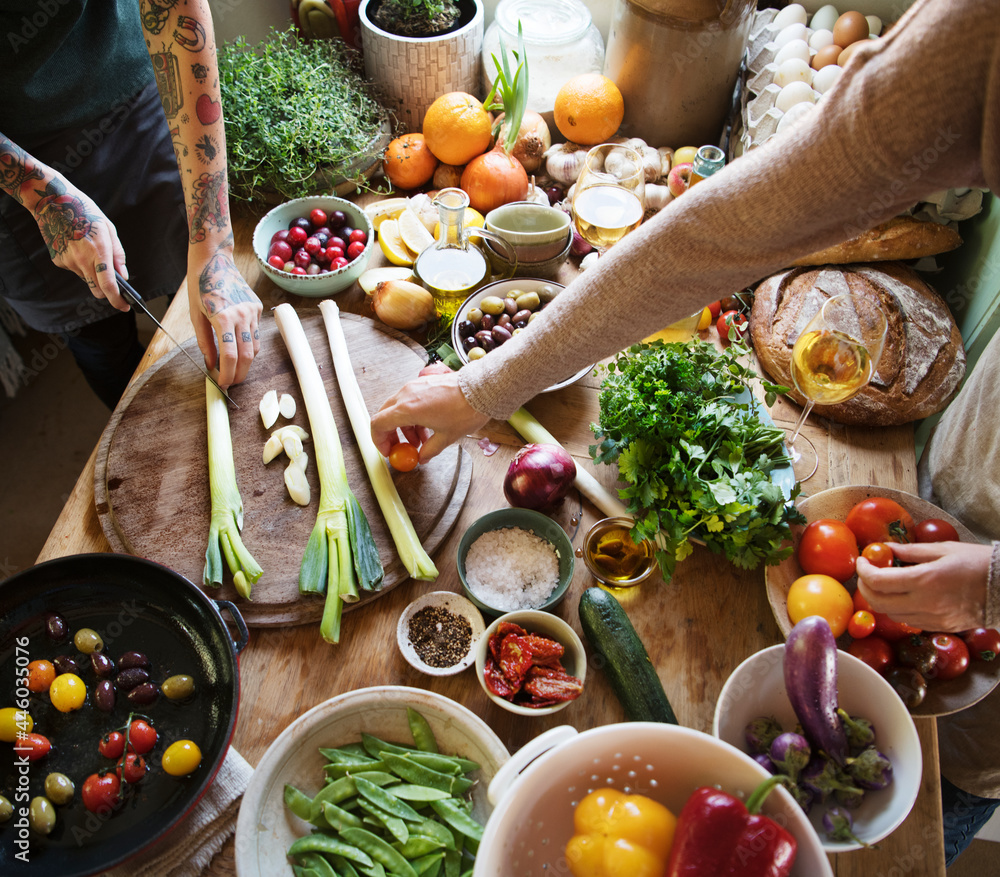 Vegetable preparation food photography recipe idea