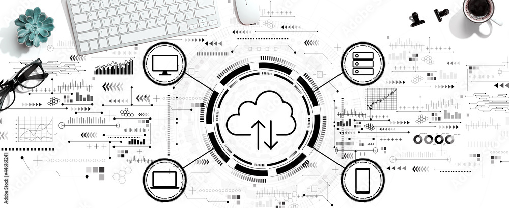 Cloud computing with a computer keyboard