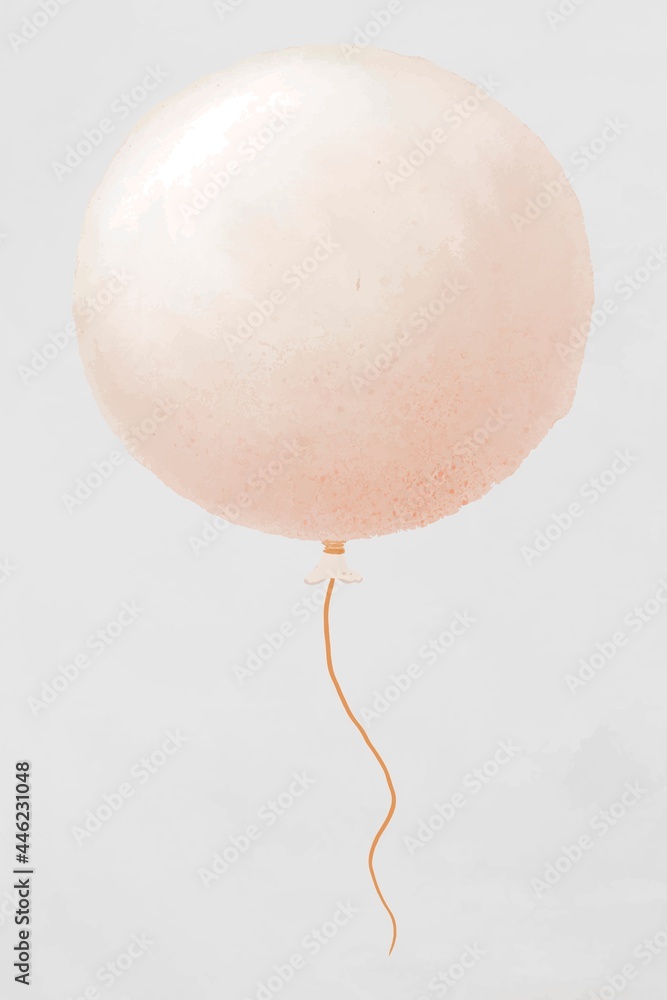 Floating white balloon element vector