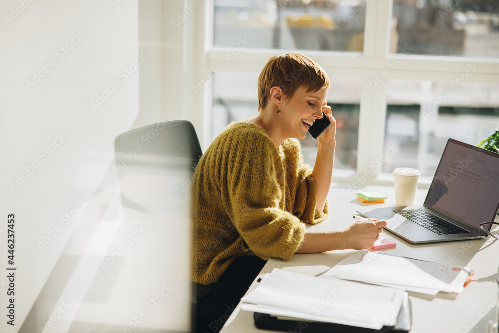 Female executive working in office