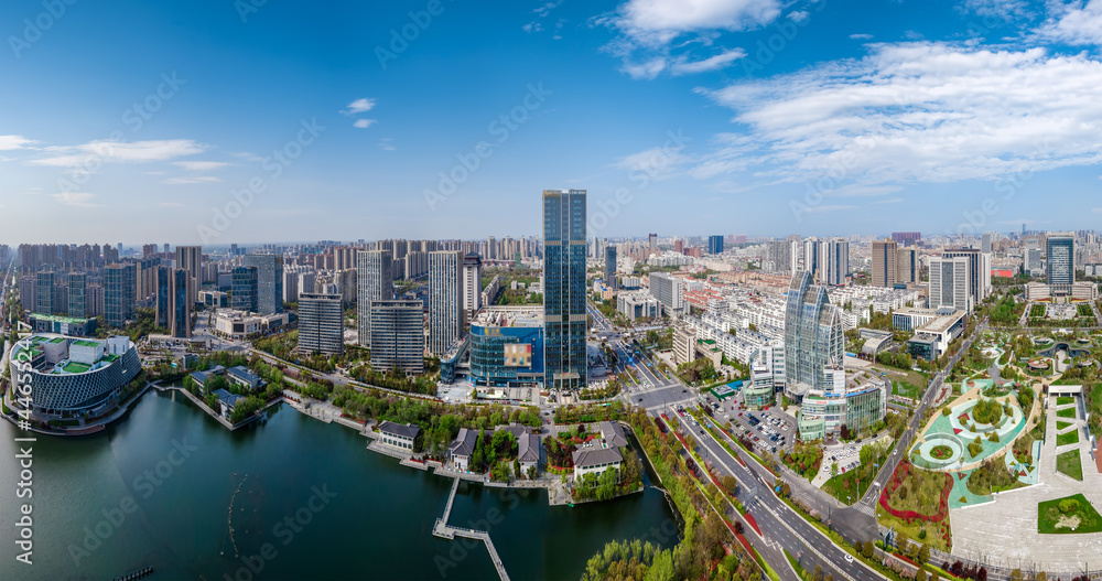 Aerial photography of the architectural landscape of Yancheng, China