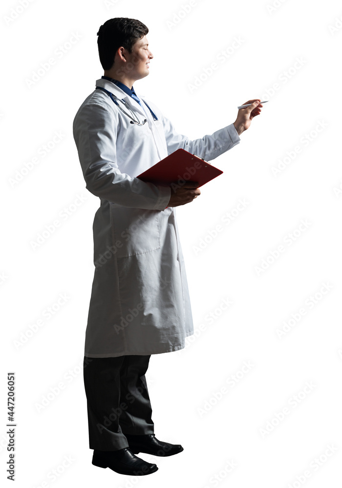 Doctor with tablet for documents