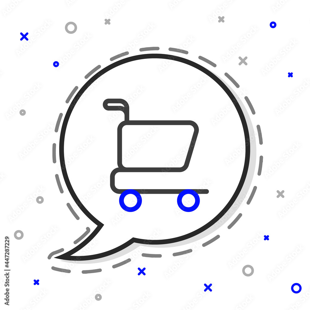 Line Shopping cart icon isolated on white background. Online buying concept. Delivery service sign. 