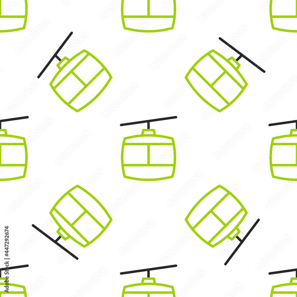 白色背景上的线路缆车图标隔离无缝图案。漏斗标志。矢量