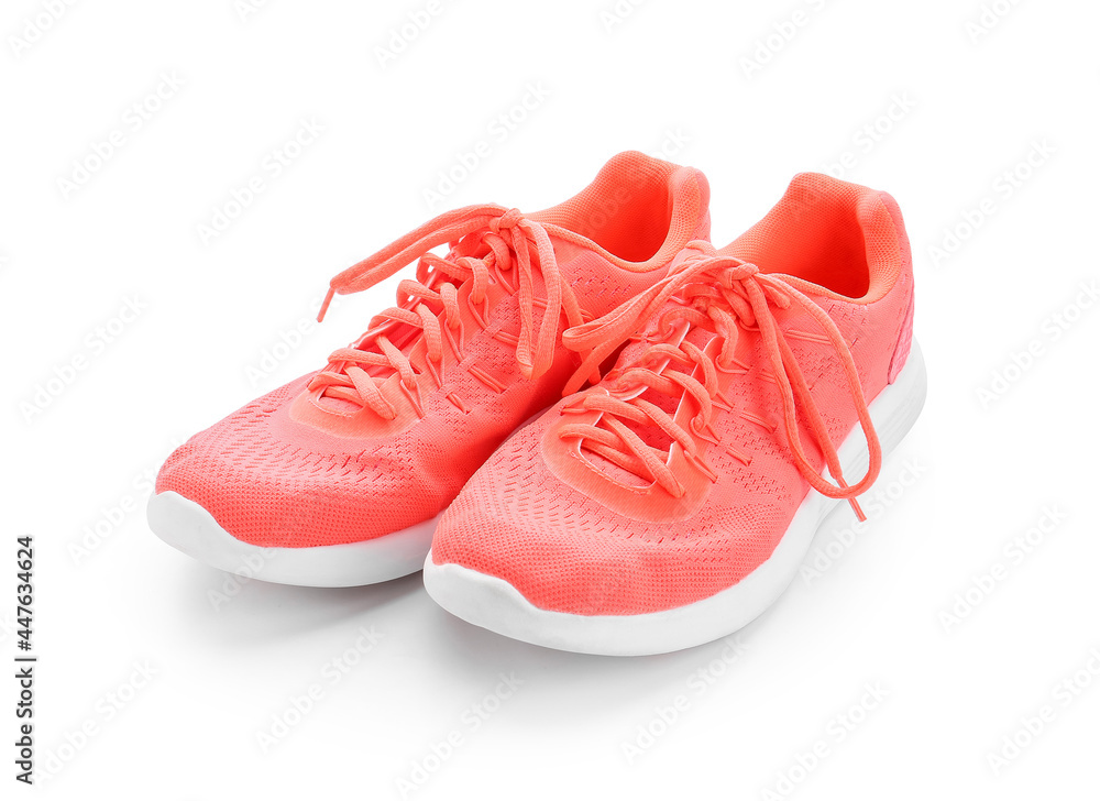 Sportive female shoes on white background