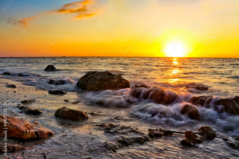 sunset on the beach