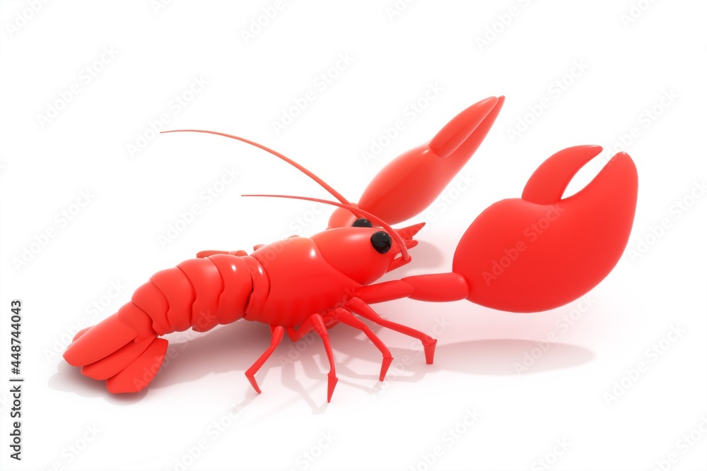 3D rendering of a cartoon crayfish