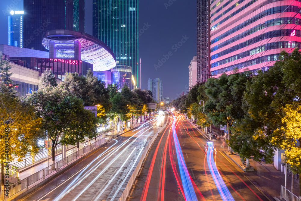 长沙美丽街道夜景