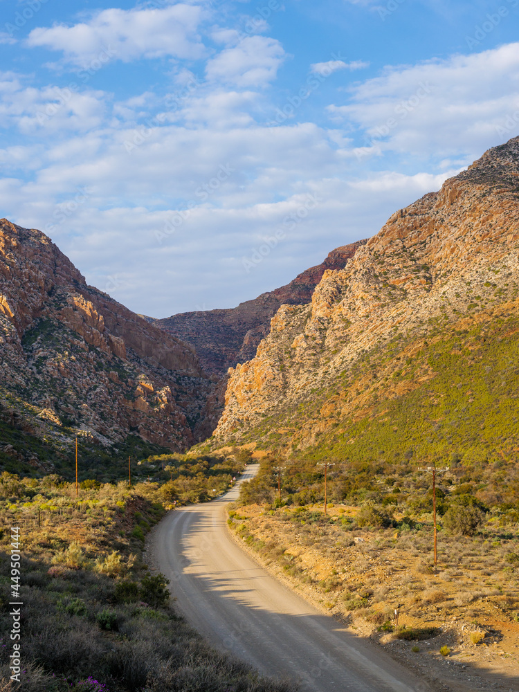 Swartberg Pass through the Swartberg Mountains. Great Karoo. Prince Albert. Western Cape. South Afri