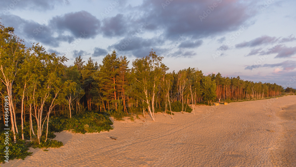 Beach on Górki Zachodnie in Gdańsk, Poland.