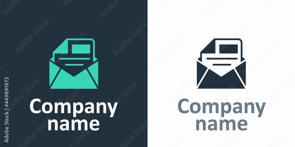 Logotype Mail and e-mail icon isolated on white background. Envelope symbol e-mail. Email message si