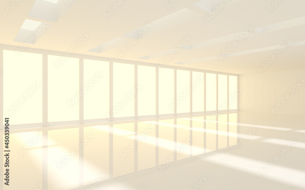 The white empty room, 3d rendering.