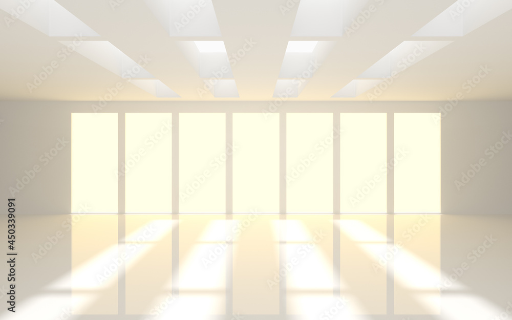 The white empty room, 3d rendering.