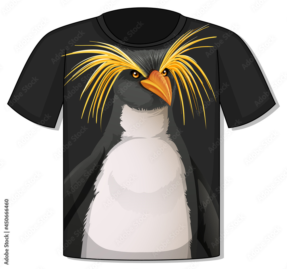 Front of t-shirt with penguin template