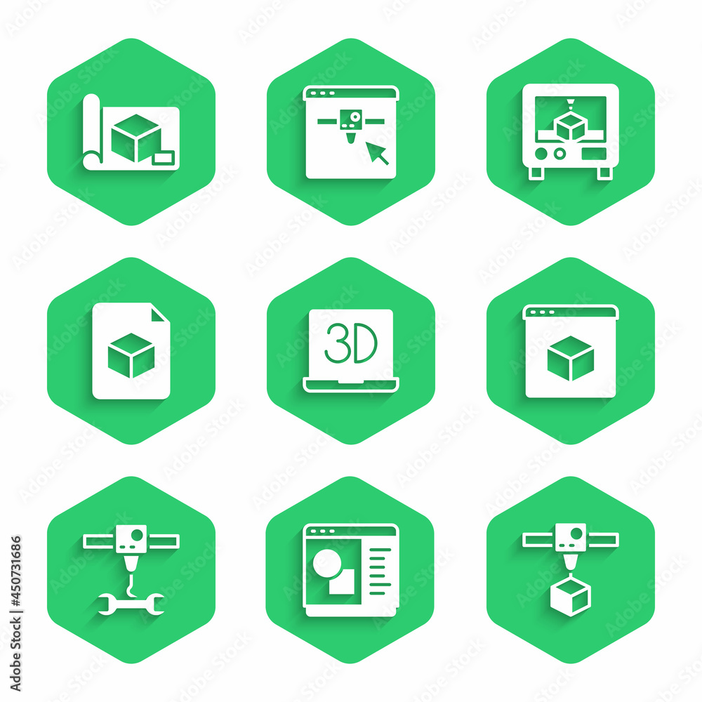 Set 3D printer, software, cube, wrench spanner, Isometric file, and Graphing paper for engineering i