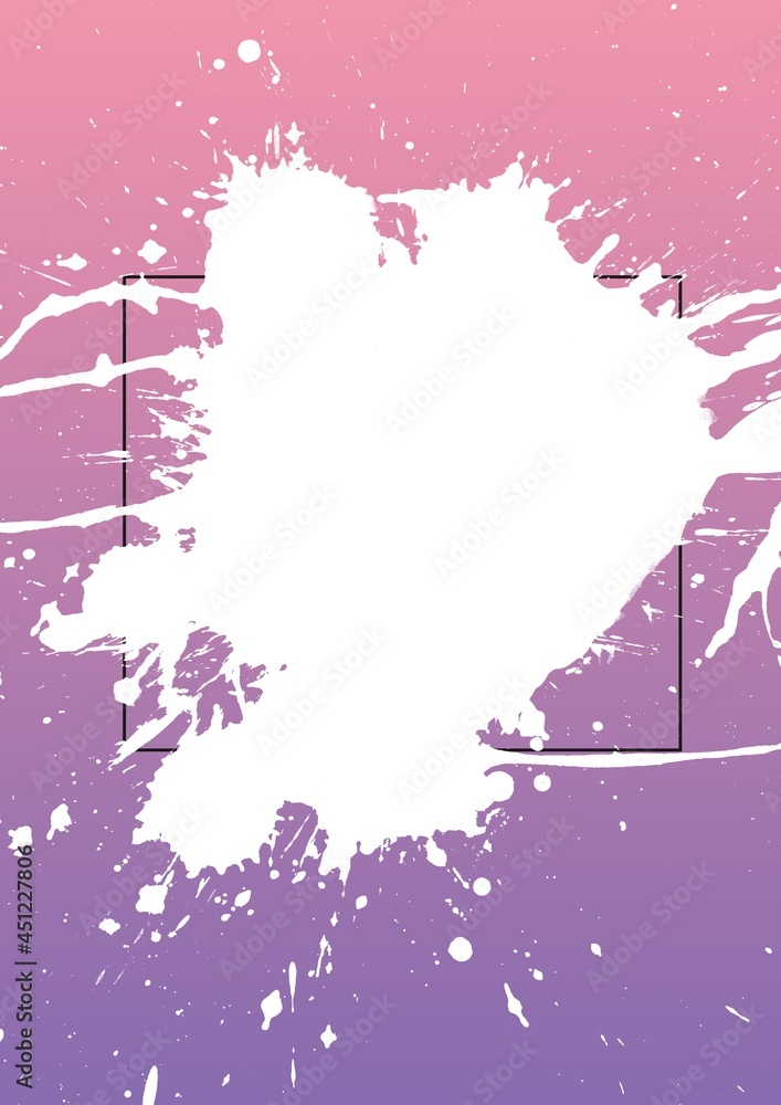 Composition of white splash icon on pink background