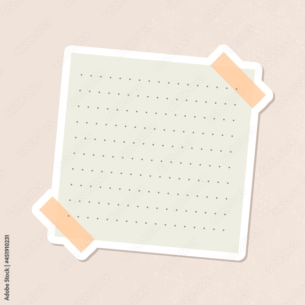 Beige dotted notepaper journal sticker vector