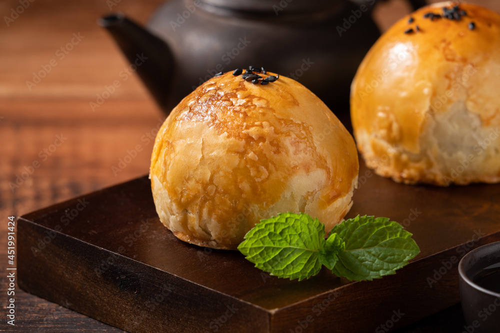 Moon cake yolk pastry for Mid-Autumn Festival holiday.