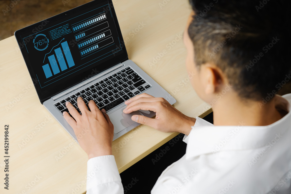 Business visual data analyzing technology by creative computer software . Concept of digital data fo