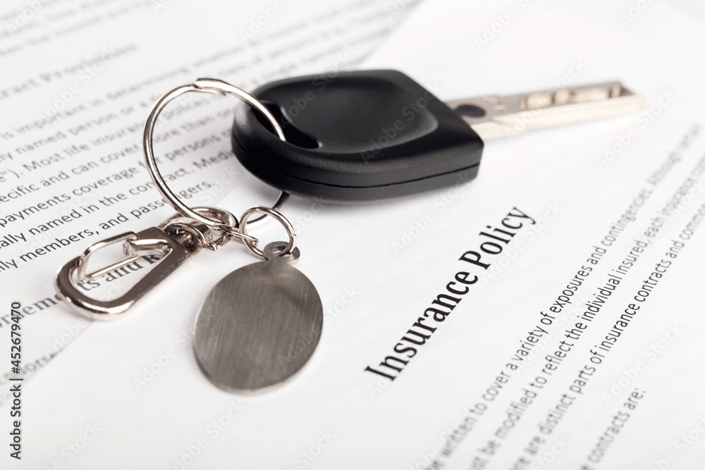 Car Key on an Insurance Policy