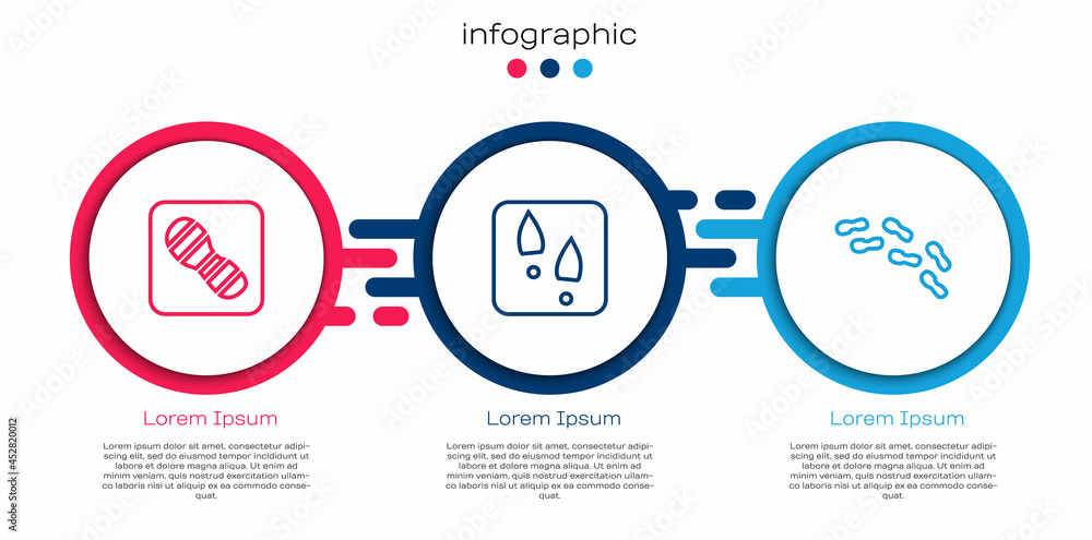 Set line Human footprints shoes，and.Business infographic template.Vvector（设定线人类足迹鞋和商业信息图模板.Vvector）