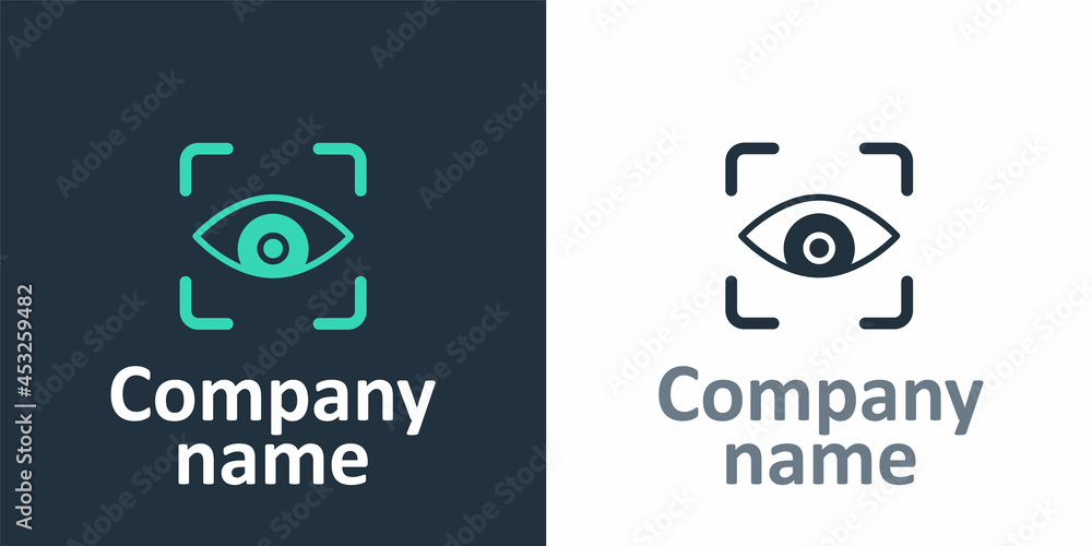 Logotype Eye扫描图标隔离在白色背景上。扫描眼睛。安全检查符号。网络眼睛