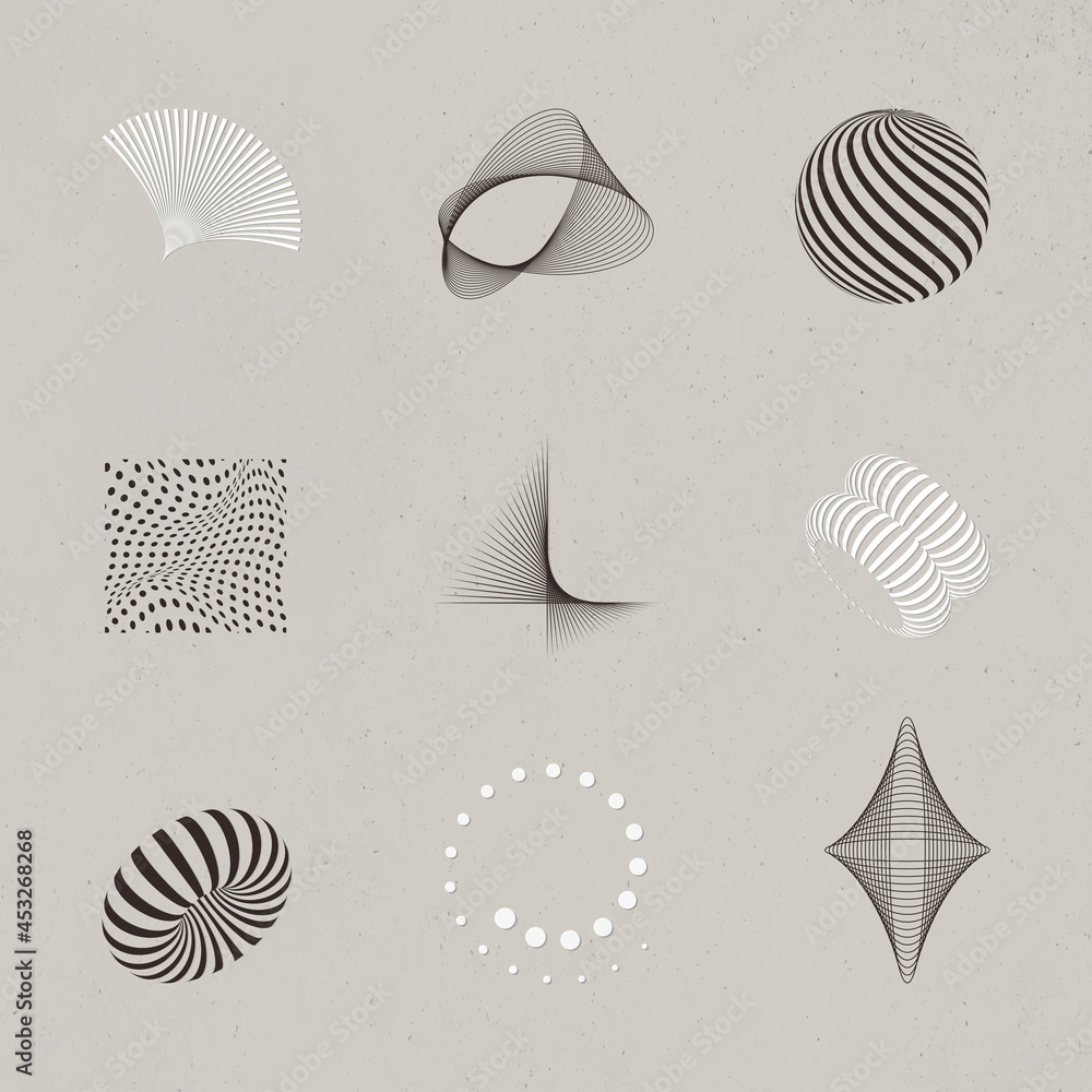 Abstract 3D design elements collection