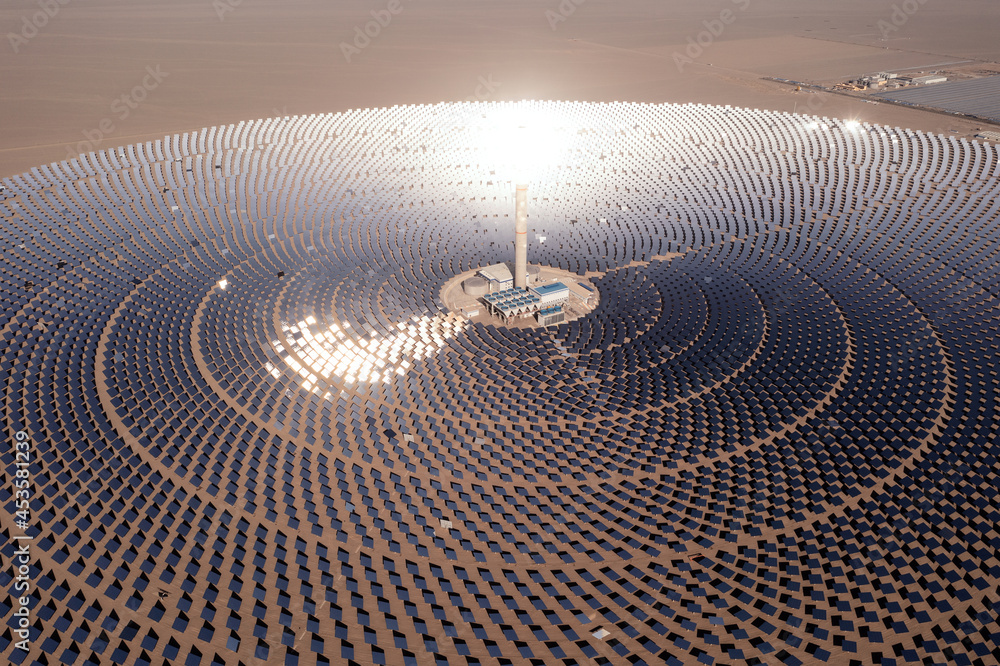 Photovoltaic power generation, solar Thermal Power Station in Dunhuang, China.