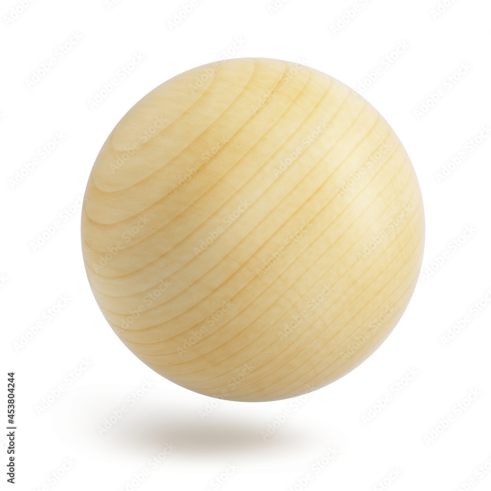 3d wooden spheres isolated on a white - 3d rendering