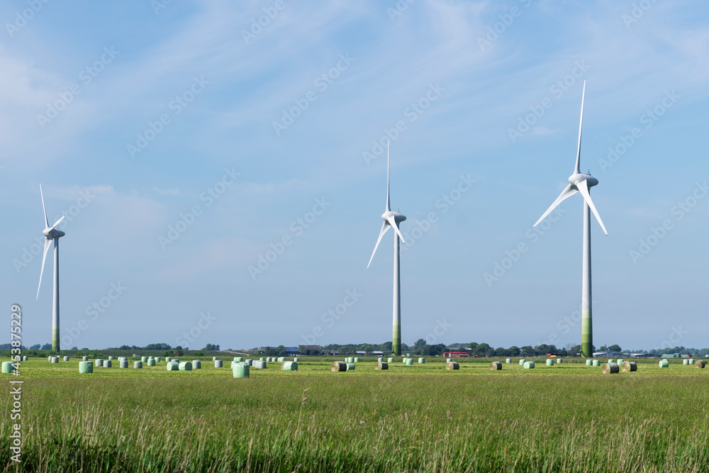 Wind farm in Northern Germany / Wind farm on the North Sea coast of Germany.