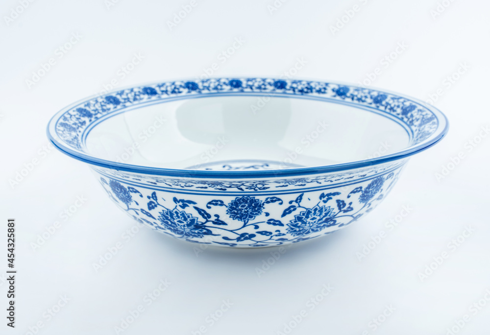 Chinese food ceramic tableware blue and white porcelain bowl