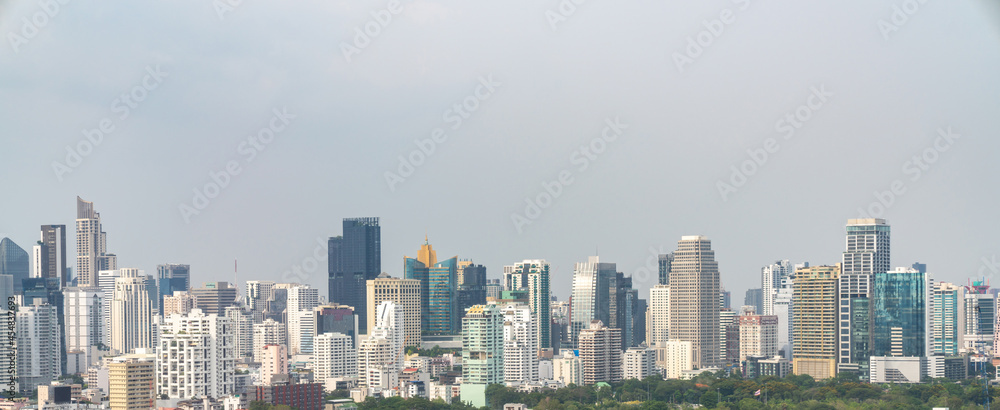 Cityscape and high-rise buildings in metropolis city center . Downtown business district in panorami