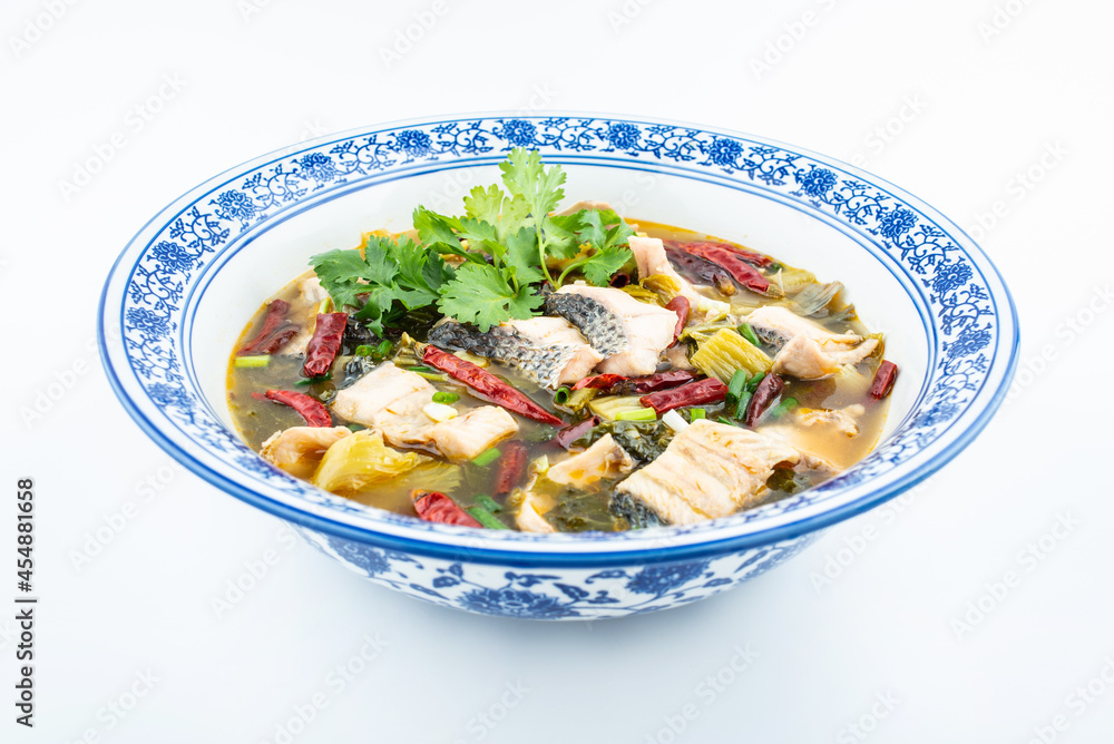 Chinese Chongqing cuisine pickled fish with pickled cabbage