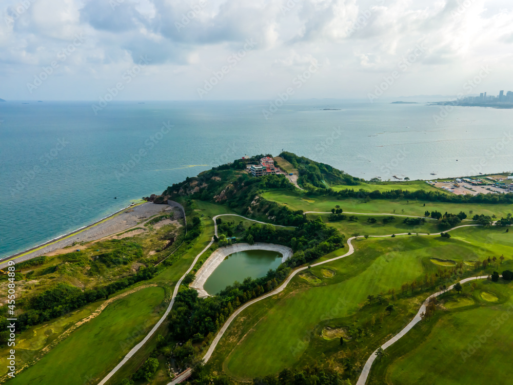 Aerial photography of Qingdao Coastline Golf Course