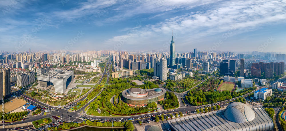 Aerial photography Changzhou architectural landscape skyline