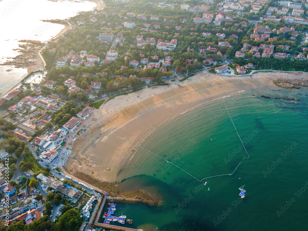 Aerial photography of Qingdao coastline scenery