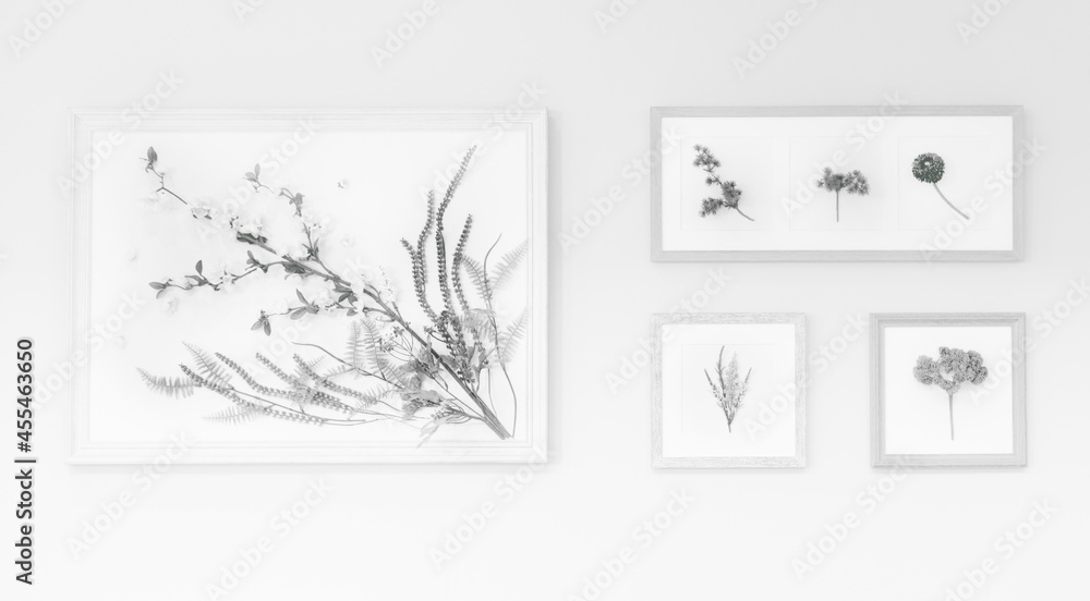 Drawing Flowers Inside Frame on the Wall