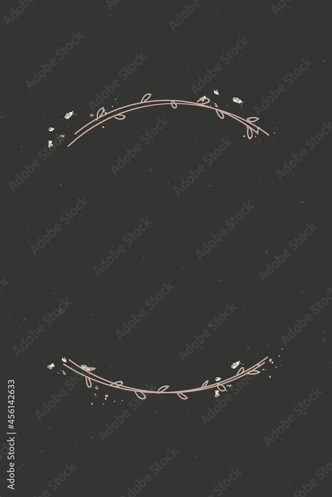 Leafy border on black background vector