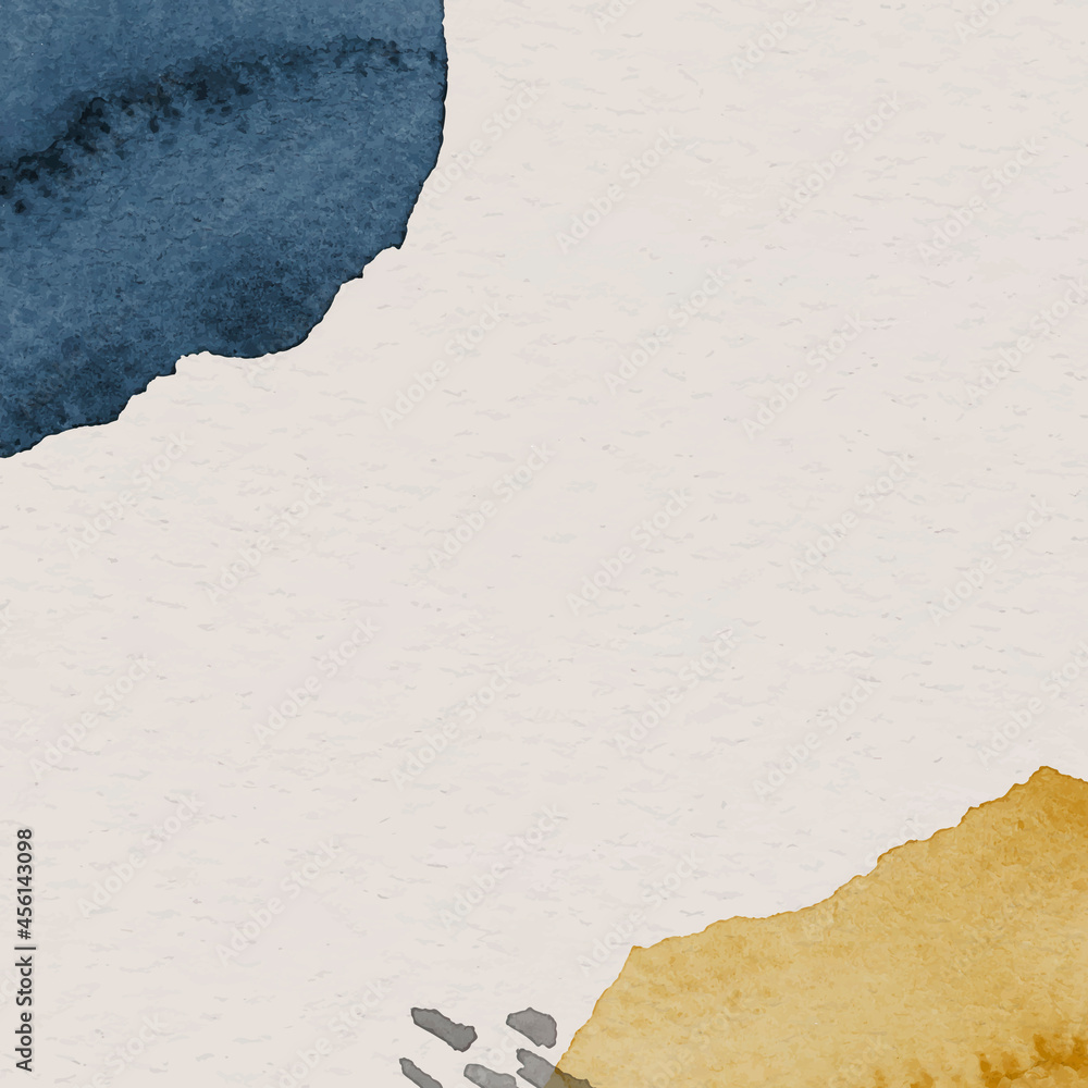 Blue and yellow watercolor patterned background template vector