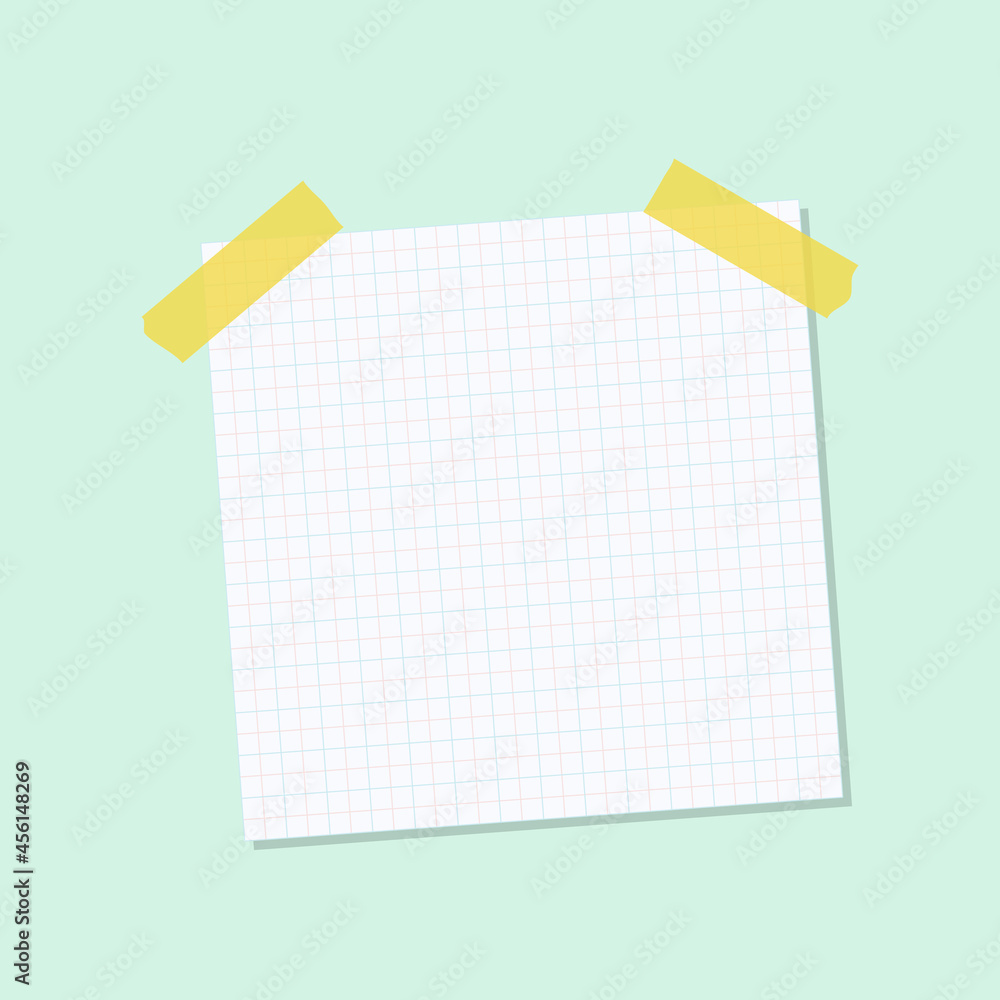 White grid notepaper journal sticker vector