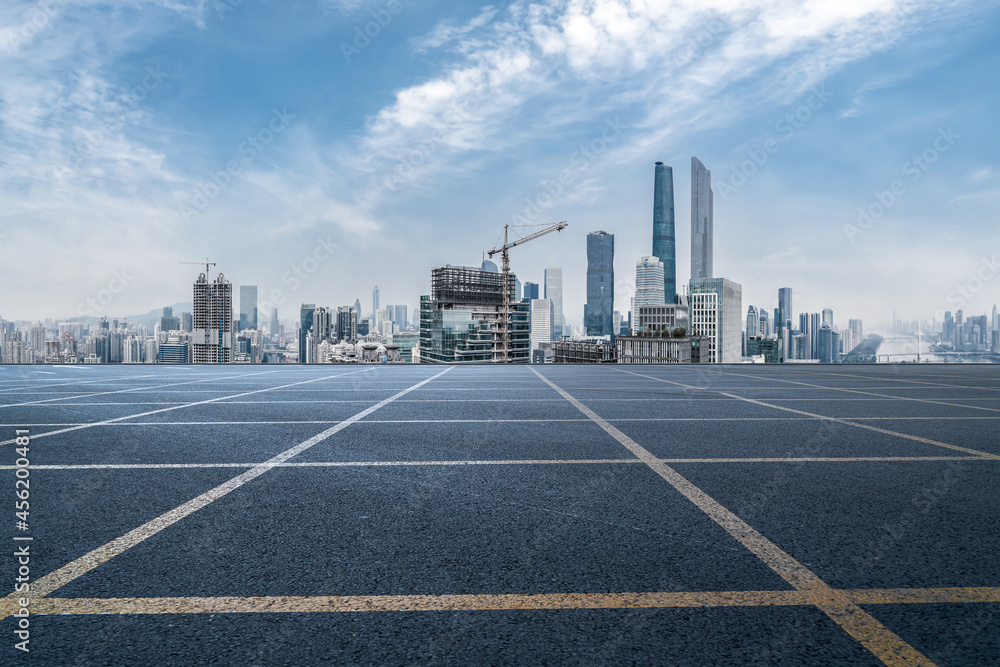 道路和城市建筑背景