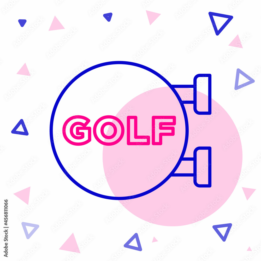 Line Golf运动俱乐部图标隔离在白色背景上。彩色轮廓概念。矢量