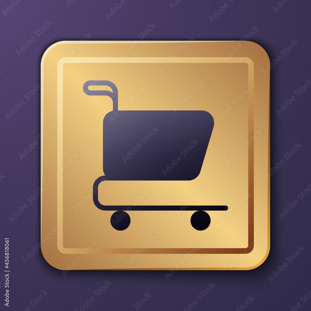 Purple Shopping cart icon isolated on purple background. Online buying concept. Delivery service sig