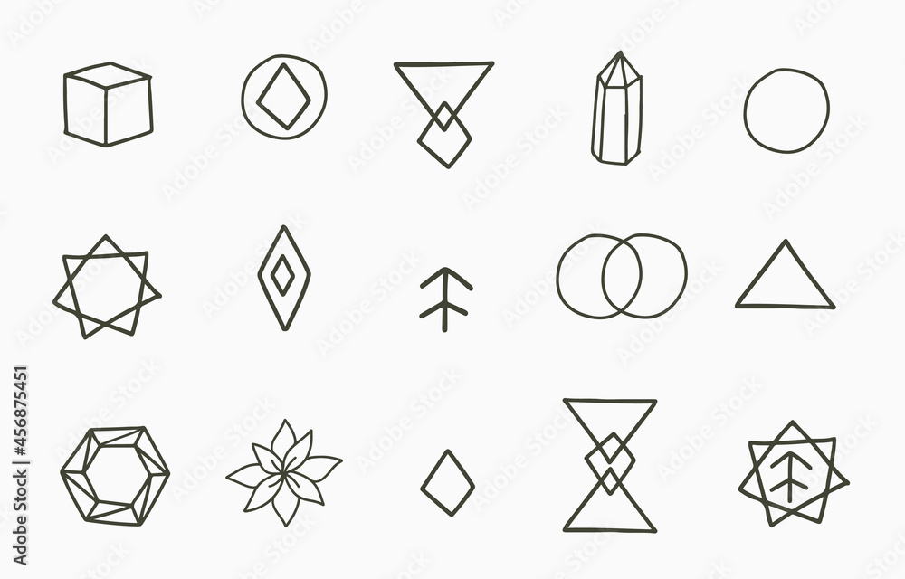 Collection of line design with geometric,shape.Editable vector illustration for website, sticker, ta