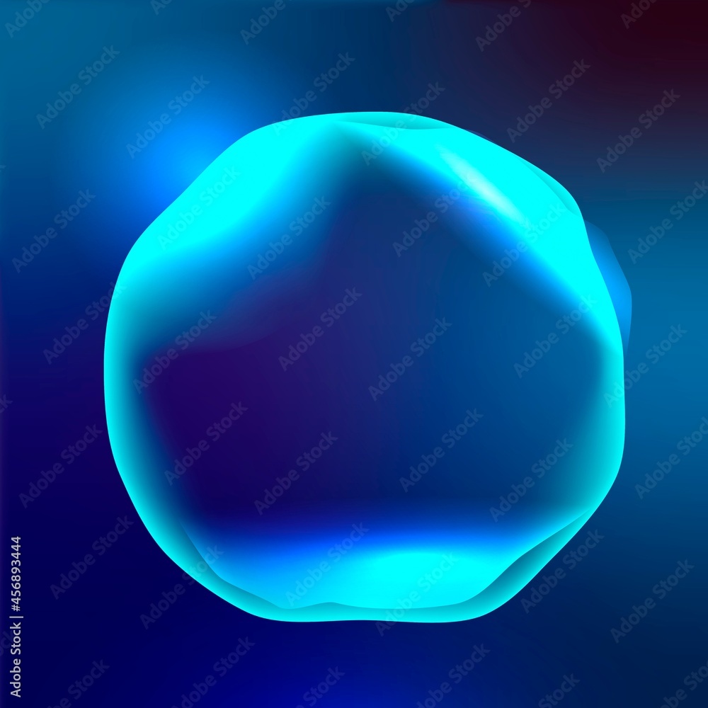 Virtual assistant technology circle graphic in neon blue