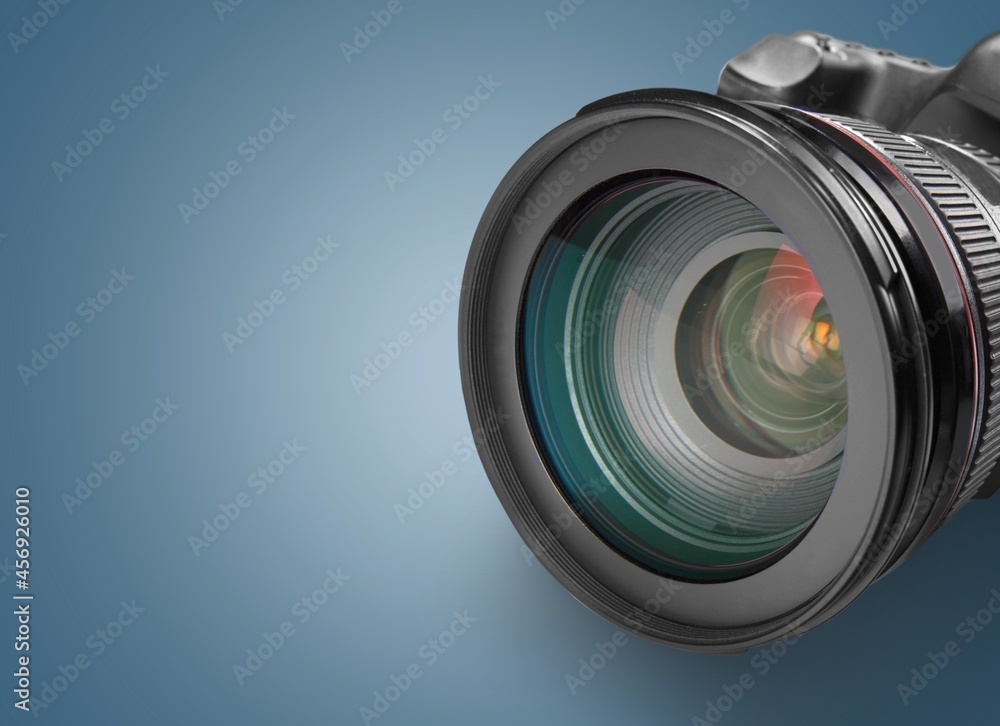 Camera lens, professional video montage