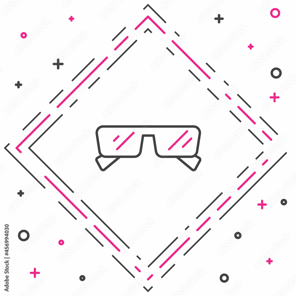 Line Glasses icon isolated on white background. Eyeglass frame symbol. Colorful outline concept. Vec