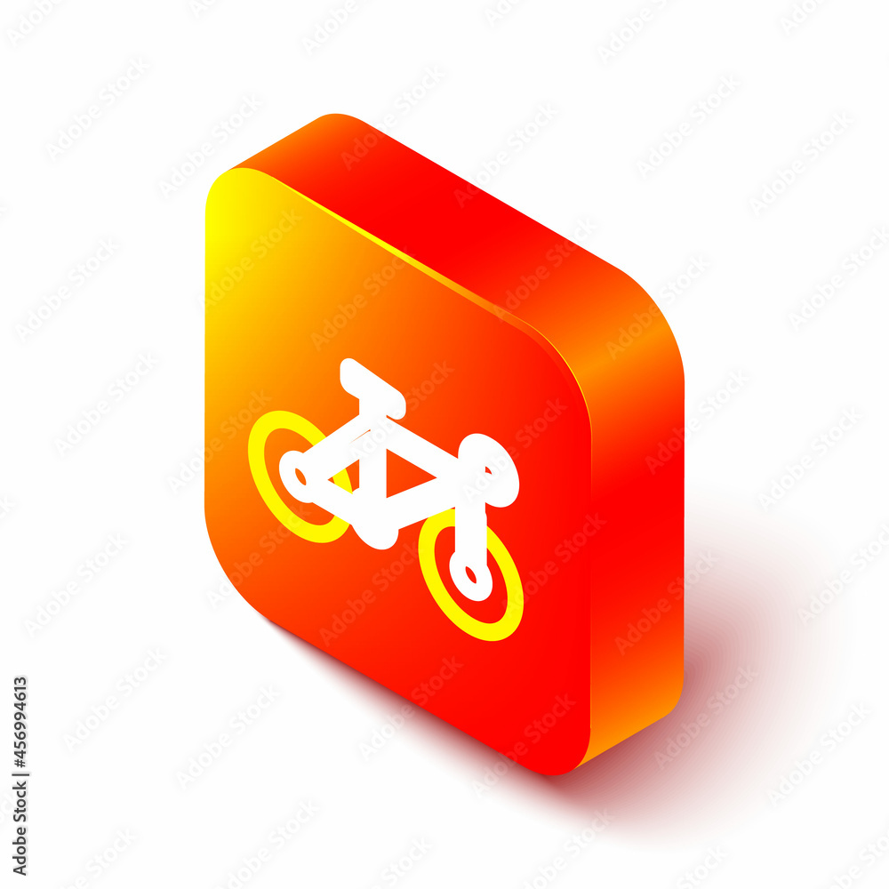 Isometric line Bicycle icon isolated on white background. Bike race. Extreme sport. Sport equipment.