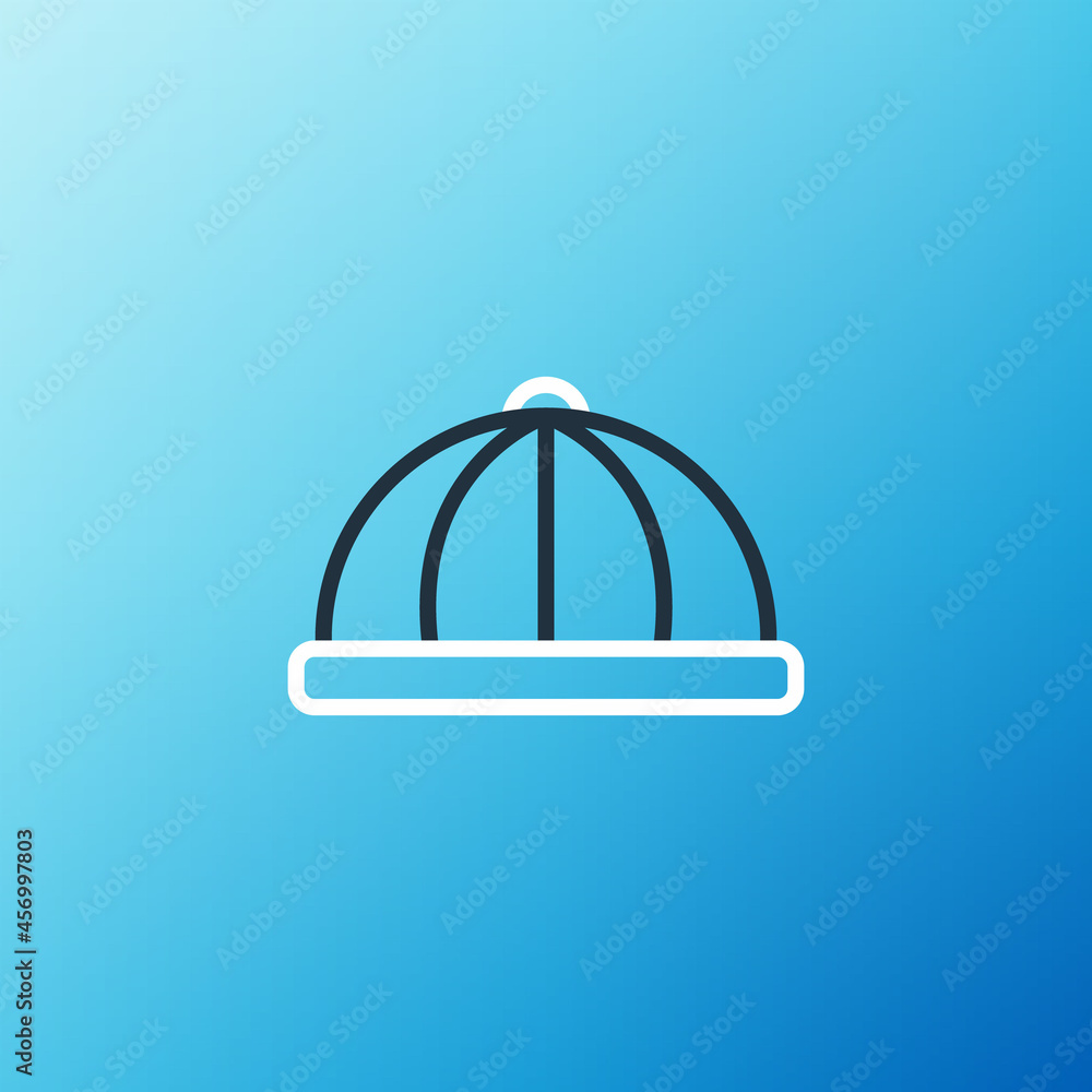 Line Baby hat icon isolated on blue background. Colorful outline concept. Vector